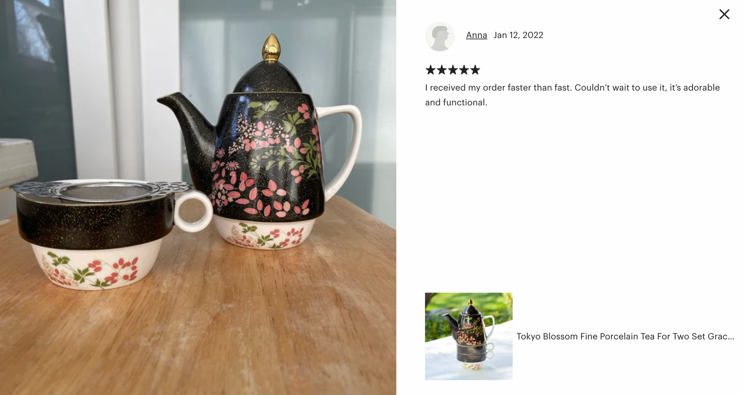 Tokyo Blossom Fine Porcelain Tea For Two Set