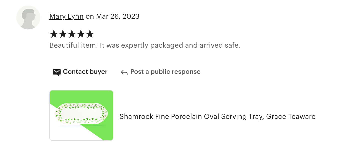 Shamrock Fine Porcelain Oval Serving Tray