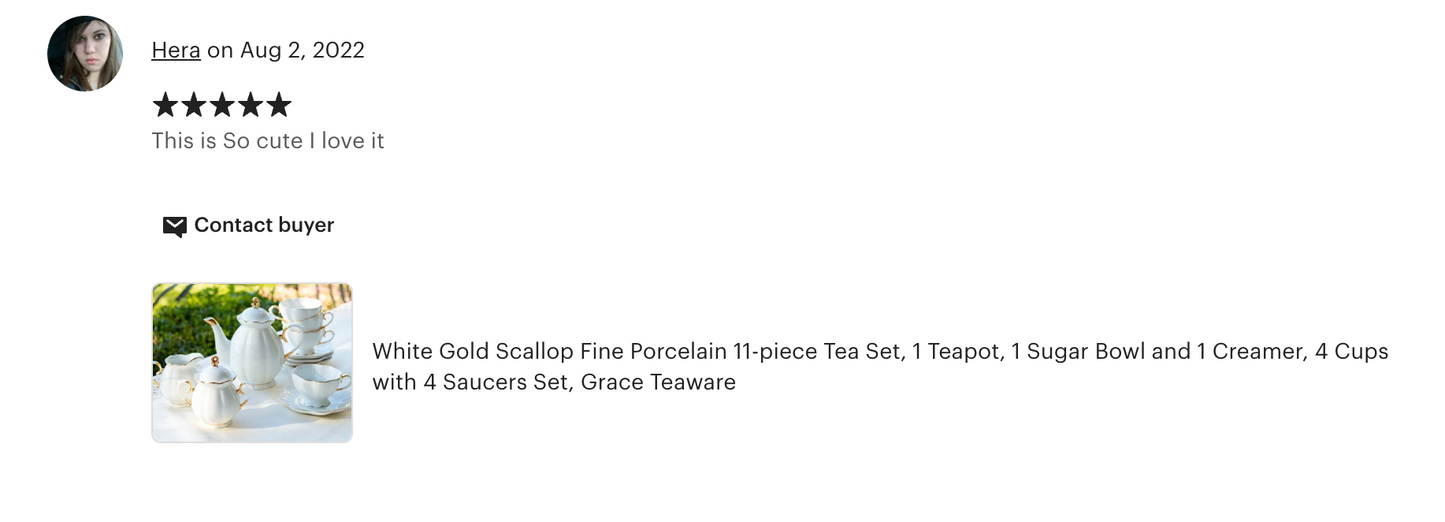 White Gold Scallop Fine Porcelain 11-Piece Tea Set
