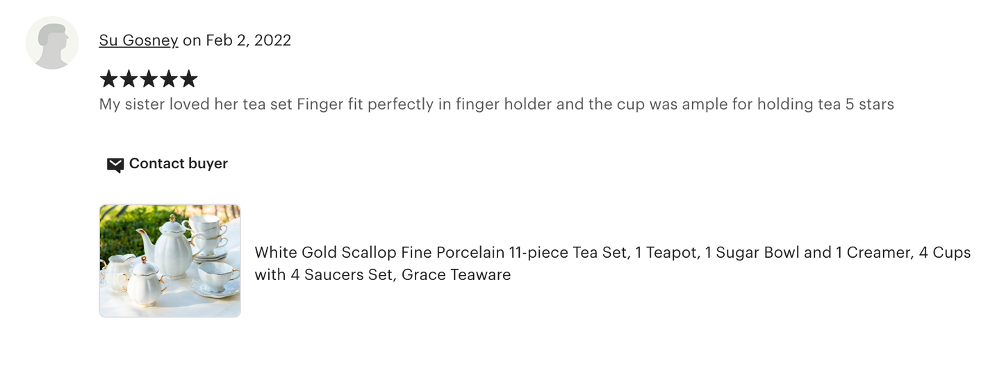 White Gold Scallop Fine Porcelain 11-Piece Tea Set