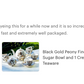 Black Gold Peony Fine Porcelain Tea Set