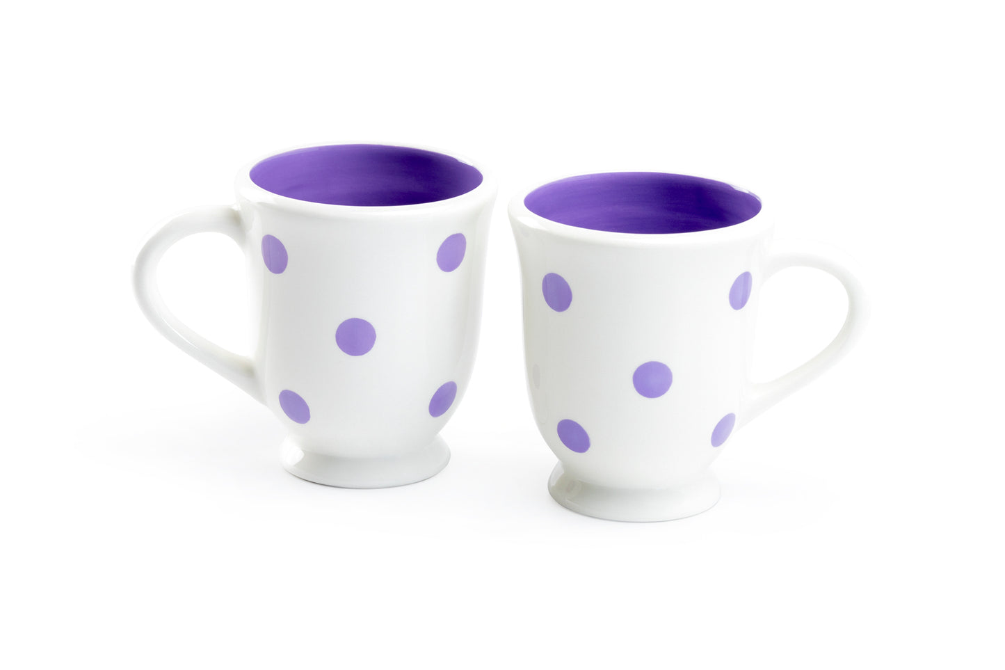 Terramoto Ceramic Polka Dots Mug - Purple on White