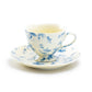Grace Teaware Blue Rose Toile Fine Porcelain Tea Cup and Saucer