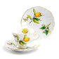 Grace Teaware Lemon Butterfly Fine Porcelain Tea Cup and Saucer Set