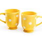 Terramoto Polka Dots Mug - White on Yellow