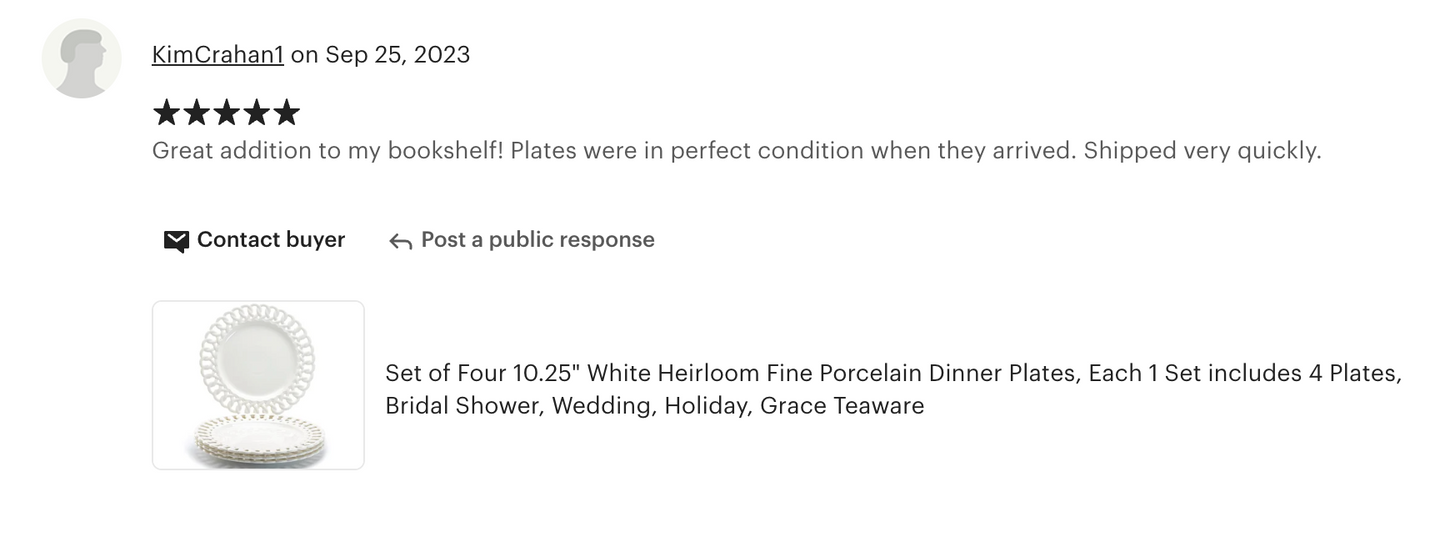 White Heirloom Fine Porcelain Dessert / Dinner Plate