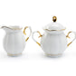 Grace Teaware White Gold Scallop Fine Porcelain Sugar & Creamer Set