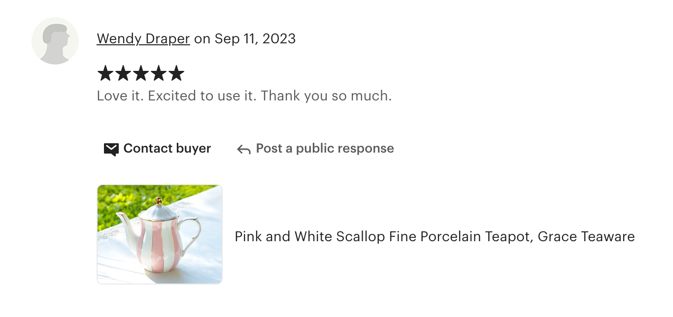 Pink and White Scallop Fine Porcelain Teapot