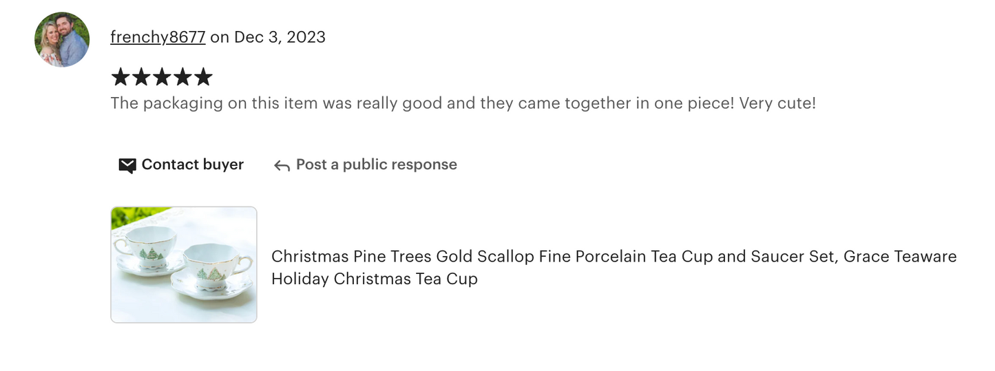 Christmas Pine Trees Fine Porcelain Tea Cup and Saucer