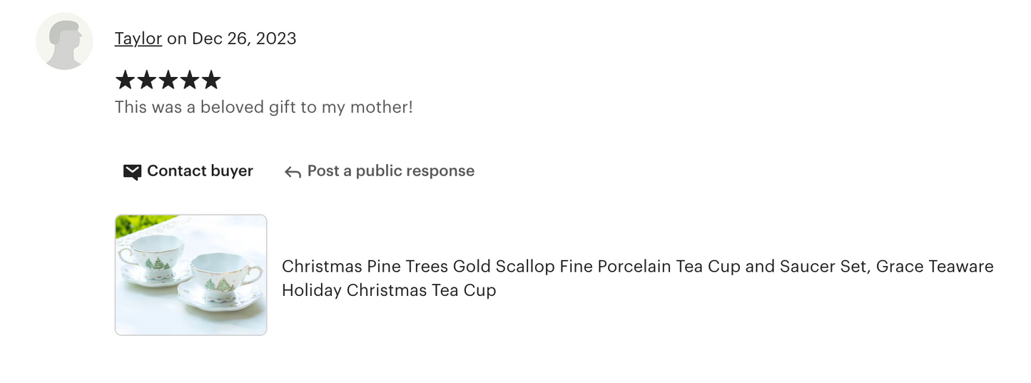 Christmas Pine Trees Fine Porcelain Tea Cup and Saucer