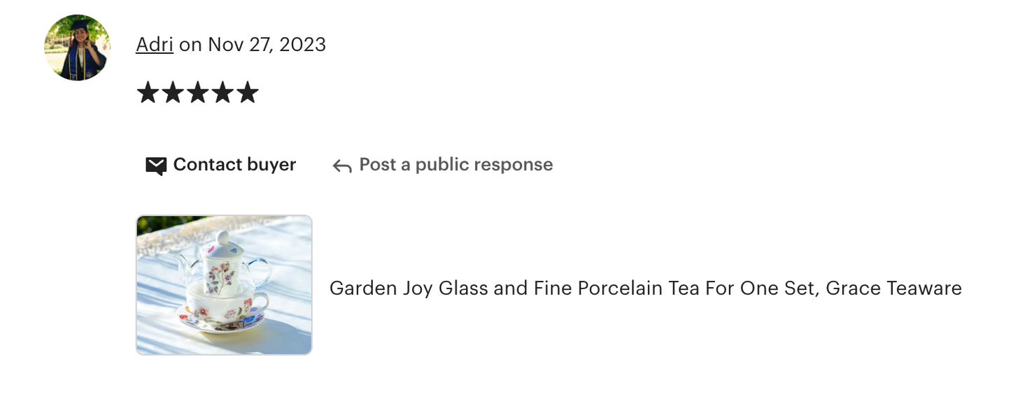 Garden Joy Glass and Fine Porcelain Tea For One Set