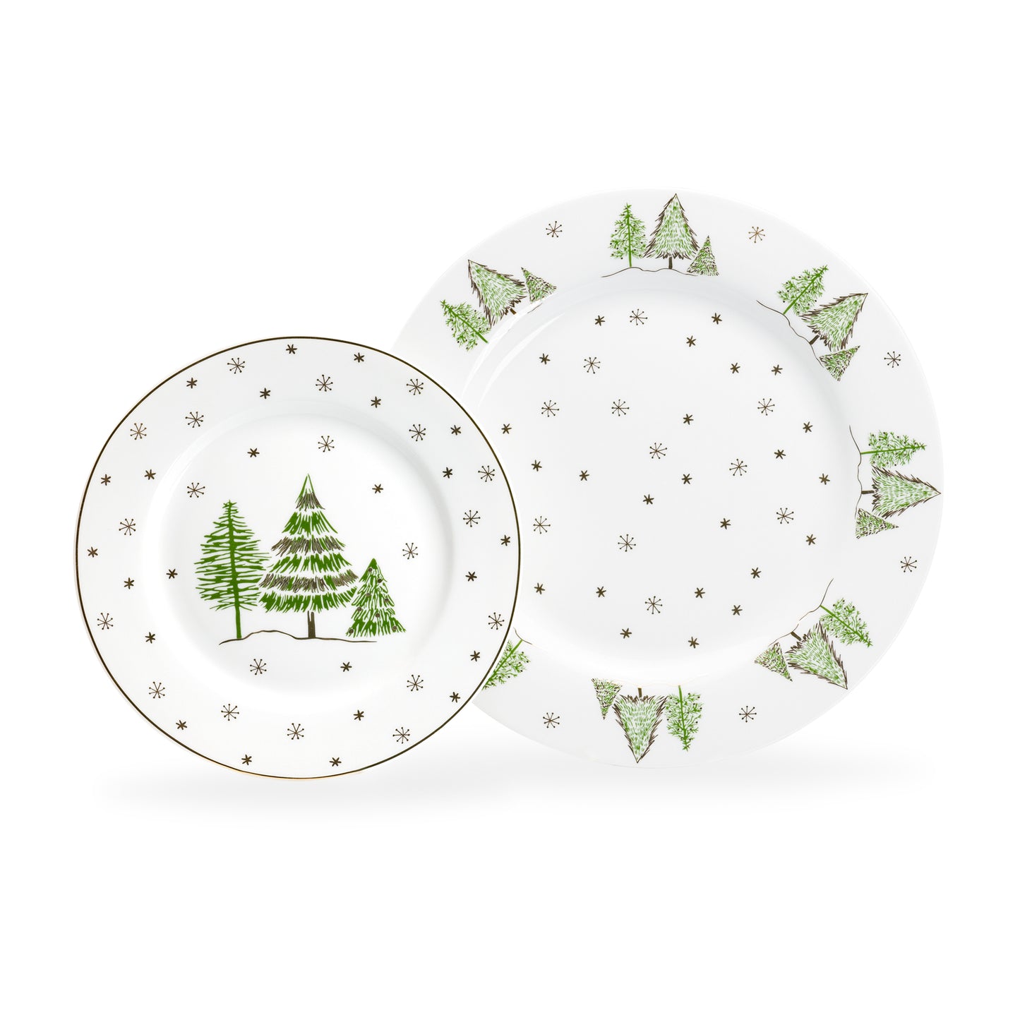 Christmas Pine Trees Fine Porcelain Tea Set