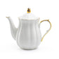 Grace Teaware White Gold Scallop Fine Porcelain Teapot