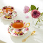 Pink Rose Gold Bone China Tea Cup and Saucer