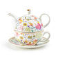 Grace Teaware Spring Flowers with Hummingbird Fine Porcelain Tea For One Set