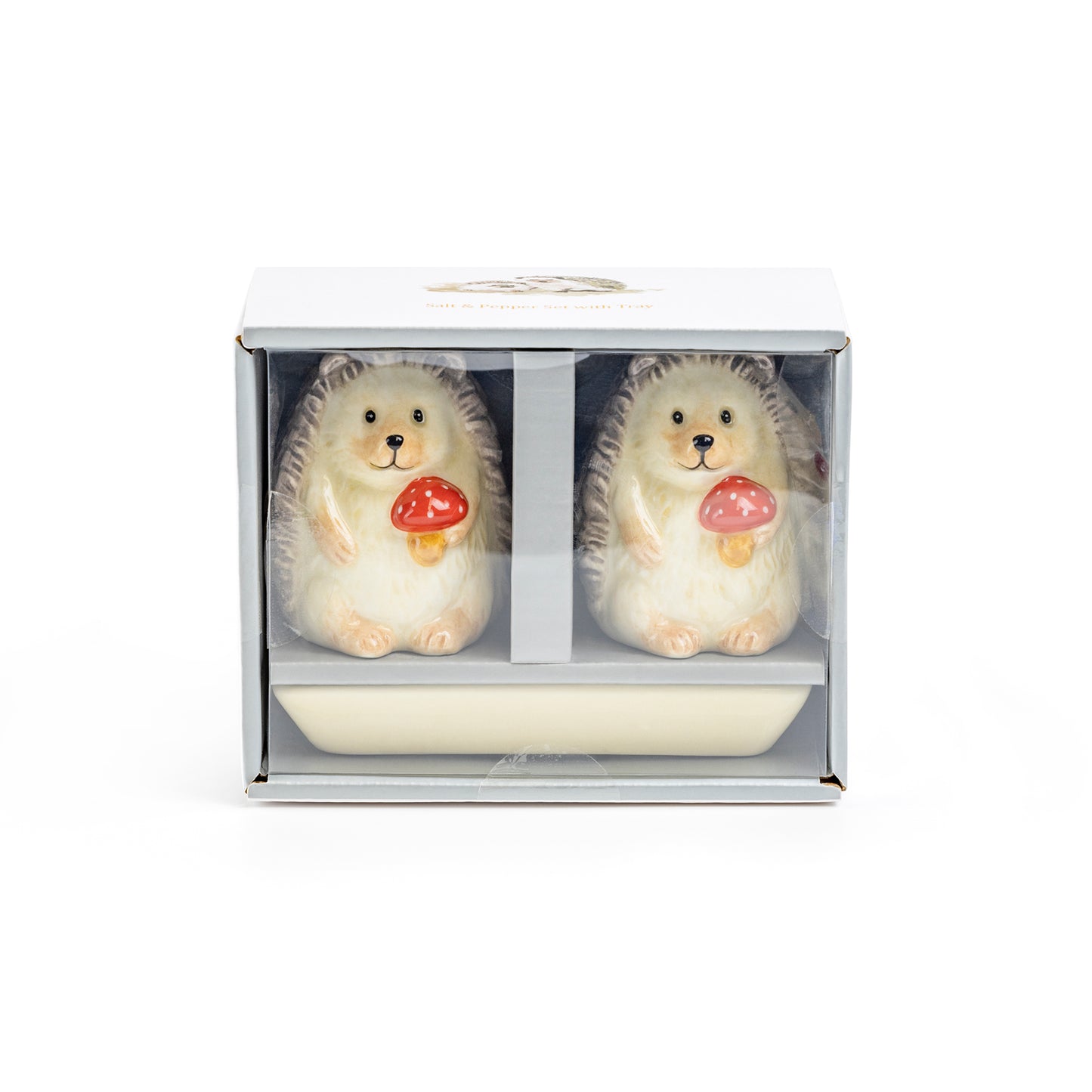 Gift Boxed Hedgehog Figurine Salt and Pepper Shaker Set