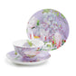 Stechcol Gracie Bone China Peony Purple Bone China Cup and Saucer Set