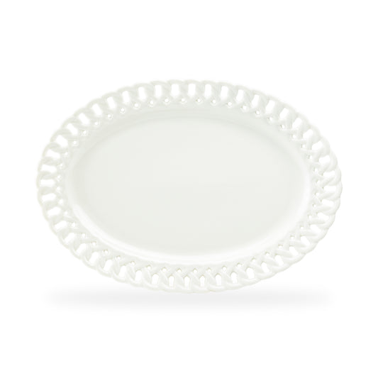 Grace Teaware 14.25" White Heirloom Fine Porcelain Oval Serving Platter