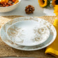 Grace Teaware Fall Thanksgiving Gold Sunflowers Fine Porcelain Dessert / Dinner Plate set