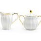 Grace Teaware White Gold Scallop Fine Porcelain Sugar & Creamer Set