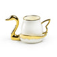 Golden Swan White Fine Porcelain Tea Cup and Saucer