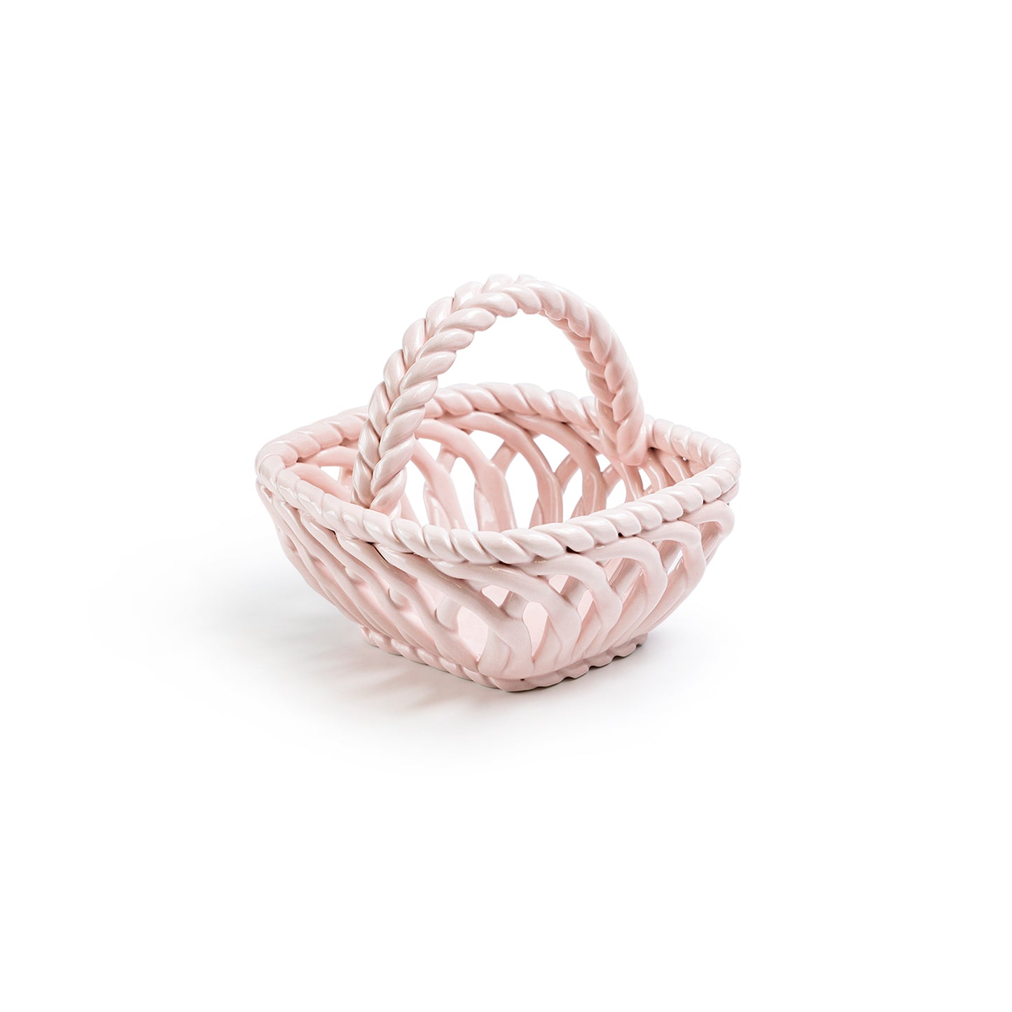 Hand Woven Easter Small Basket - Pink