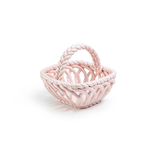 Hand Woven Easter Small Basket - Pink