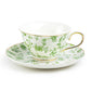 Greeny Garden Fine Porcelain Tea Cup and Saucer