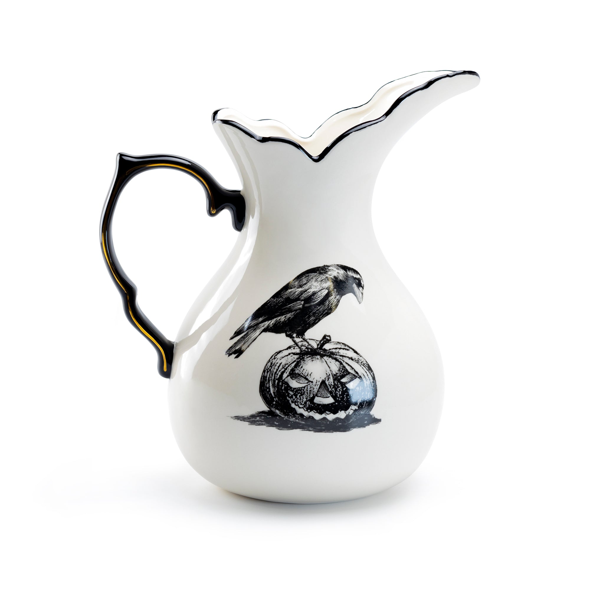 Potters selling studio/Spooky Night witch & raven pitcher