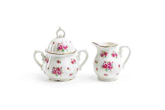 Rose Bud Fine Porcelain Children's Sugar & Creamer Set