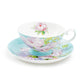 Stechcol Gracie Bone China Peony Blue Bone China Cup and Saucer