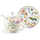 Spring Flowers with Hummingbird Fine Porcelain Tea For One Set