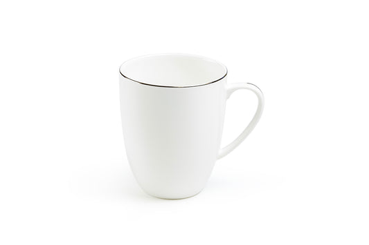 Silver Rim Blanc Bone China Mug