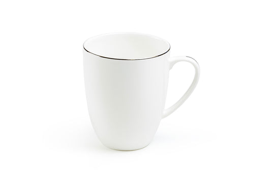 Silver Rim Blanc Bone China Mug