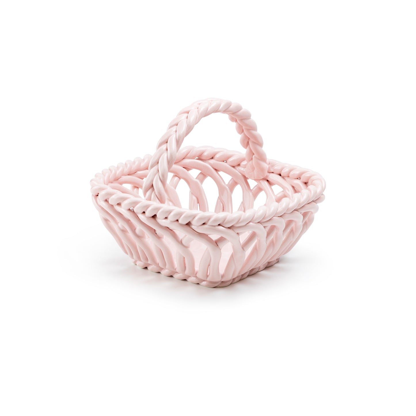 Hand Woven Easter Medium Basket - Pink