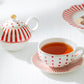 Red Josephine Stripes and Dots Fine Porcelain Tea For One Set