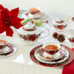 Poinsettia Pine Cone Fine Porcelain Tea Set