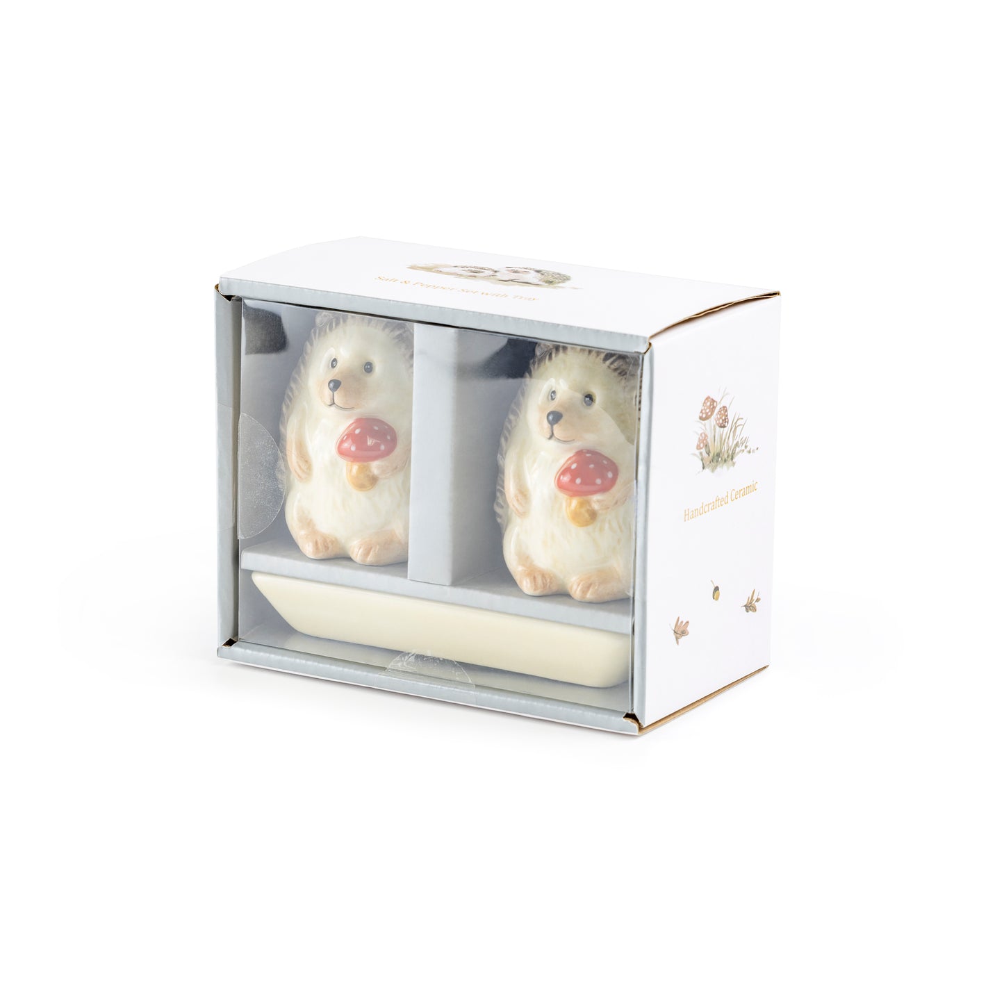 Gift Boxed Hedgehog Figurine Salt and Pepper Shaker Set