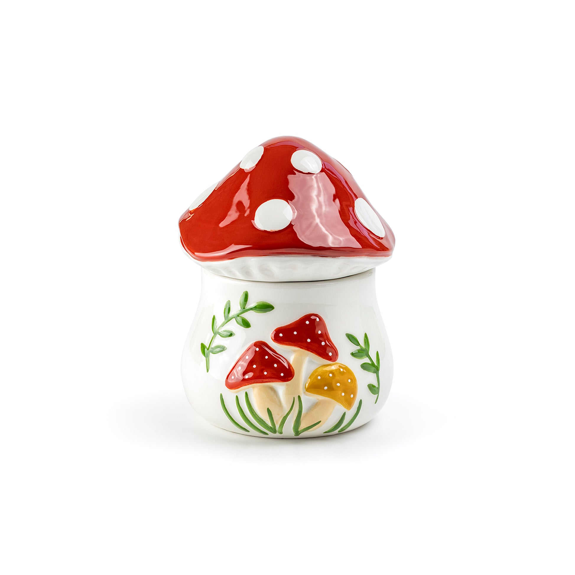 Potter's Studio Fairytale Red Mushroom Small Canister Cookie Candy Jar