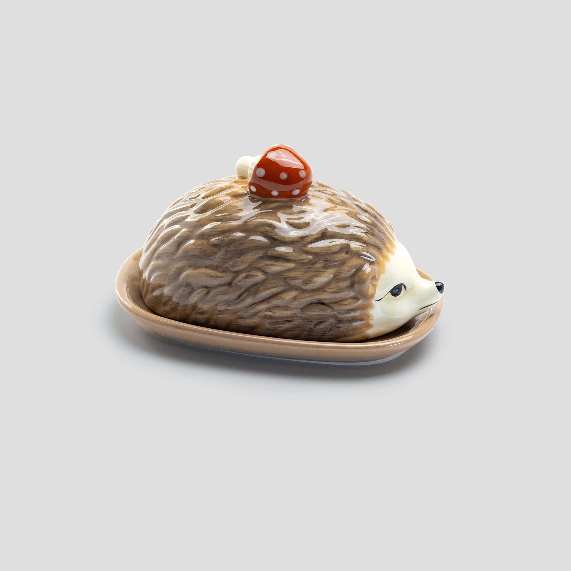 Potter's Studio Fall Hedgehog Mushroom Butter Dish