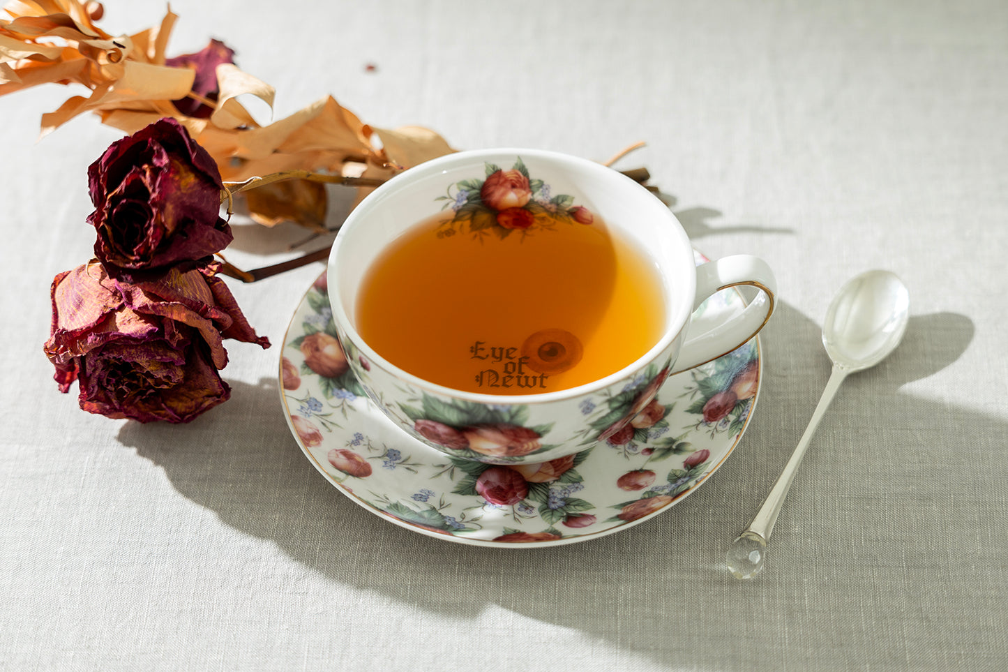 Eye of Newt Floral Tea Cup and Saucer