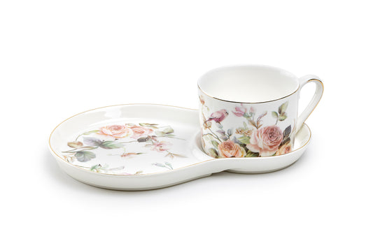 Magnolia Garden Fine Porcelain Tea Snack Set