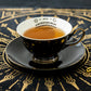 Grace Teaware Halloween Ouija Board Astrology Black Gold Tea Cup and Saucer Set