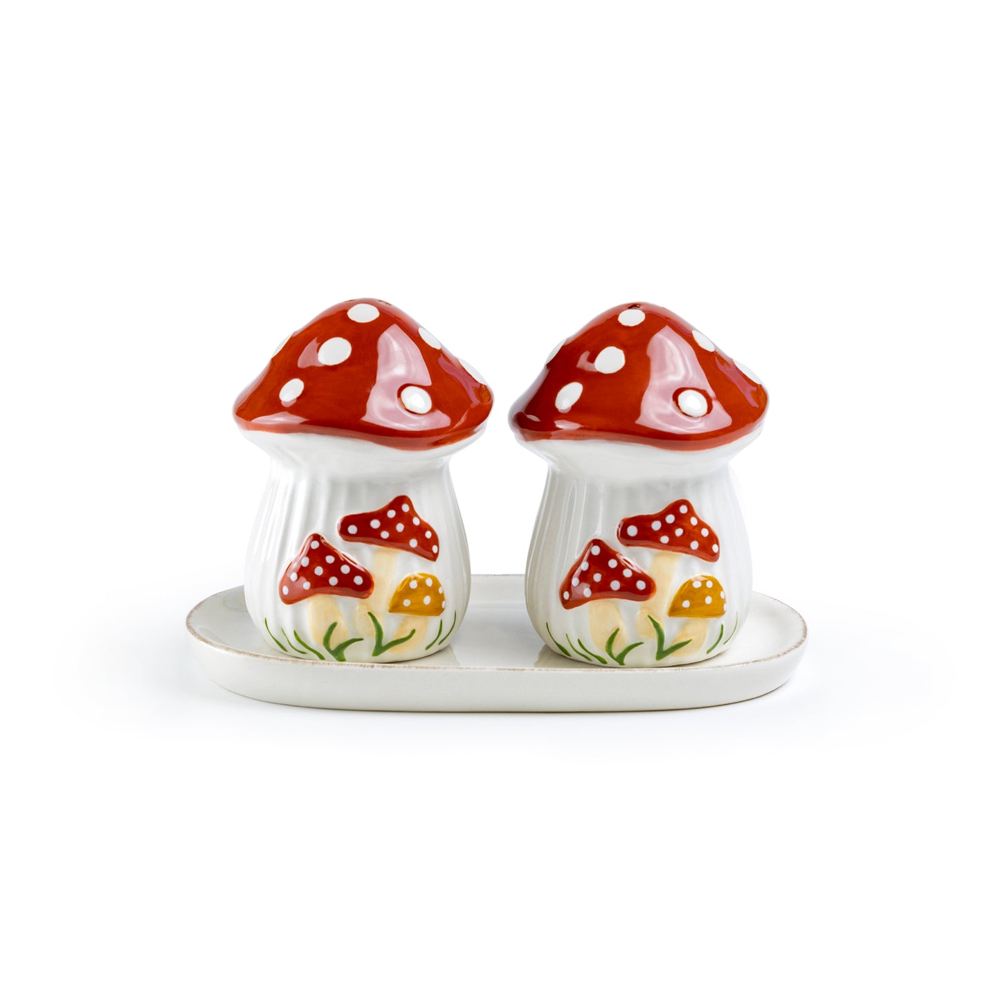 Gift Boxed Fairytale Red Mushroom Salt and Pepper Shaker Set