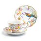 Spring Flowers with Hummingbird Fine Porcelain Fluted Cup and Saucer