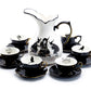 Potter's Studio Witches Brew Pitcher + 6 Assorted Halloween Tea Cup and Saucer Sets