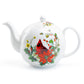 Gracie Bone China Cardinal Poinsettia Bone China Teapot