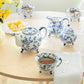 Blue Botanical Three-Foot Fine Porcelain Tea Set