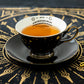 Grace Teaware Halloween Ouija Board Astrology Black Gold Tea Cup and Saucer Set