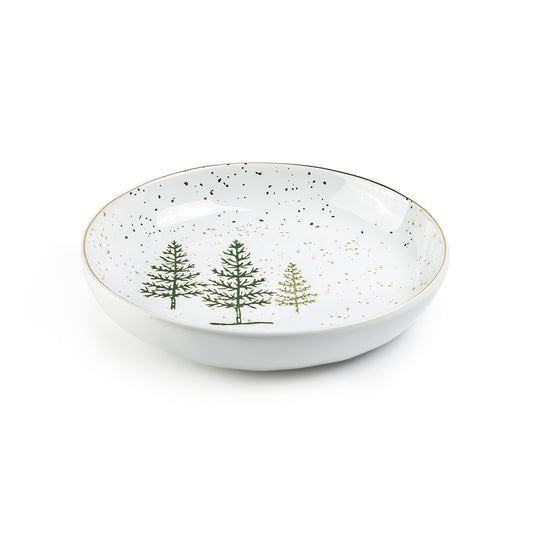 Winter Pine Trees 10" Pasta Bowl